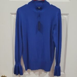 Cable & Gauge Royal Blue Ribbed Knit Top